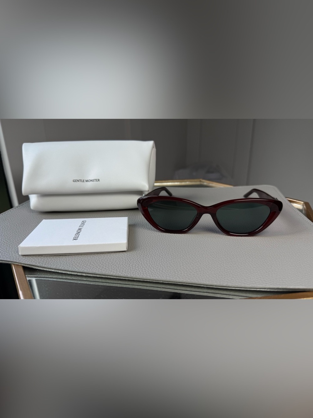 GENTLE MONSTER Women's Cat Eye Sunglasses in Burgundy